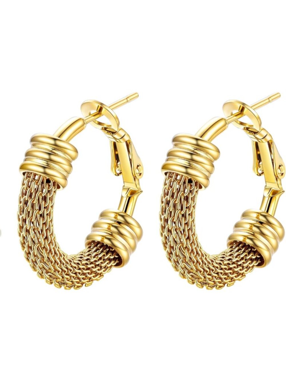 14K Gold Plated Hoop Earrings for Women | Stainless Steel, Lightweight & Stylish